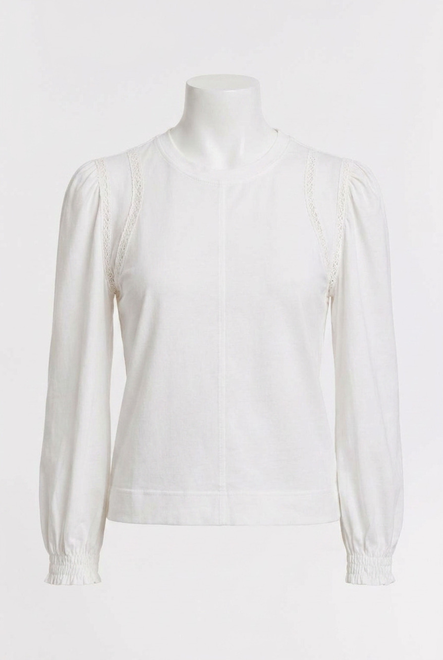 NEW ANOTHER LOVE lucinda long sleeve top in crisp white